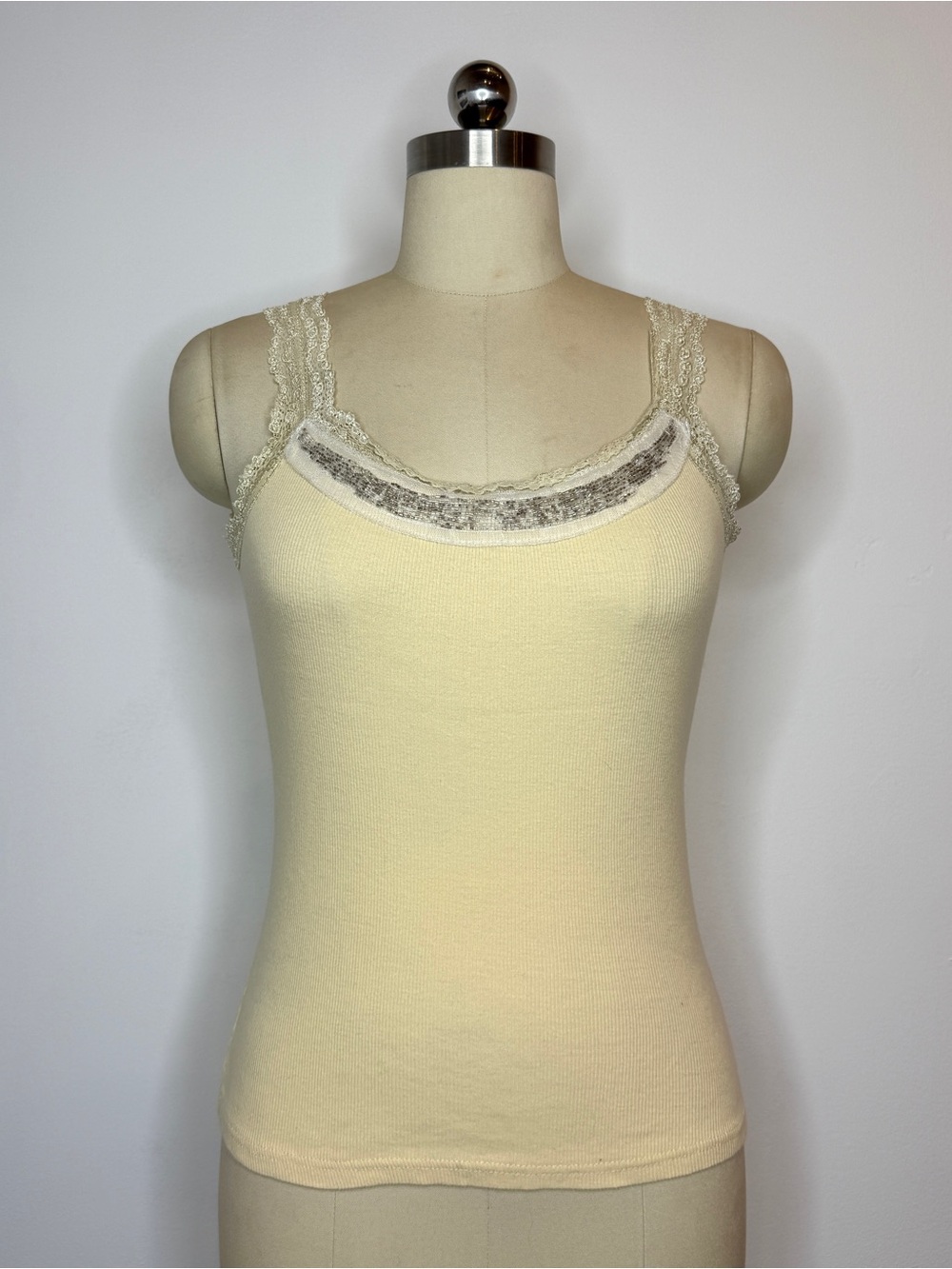 Yellow lace trim cami